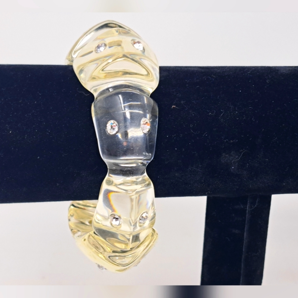Clear Acrylic Bangle With Jewels